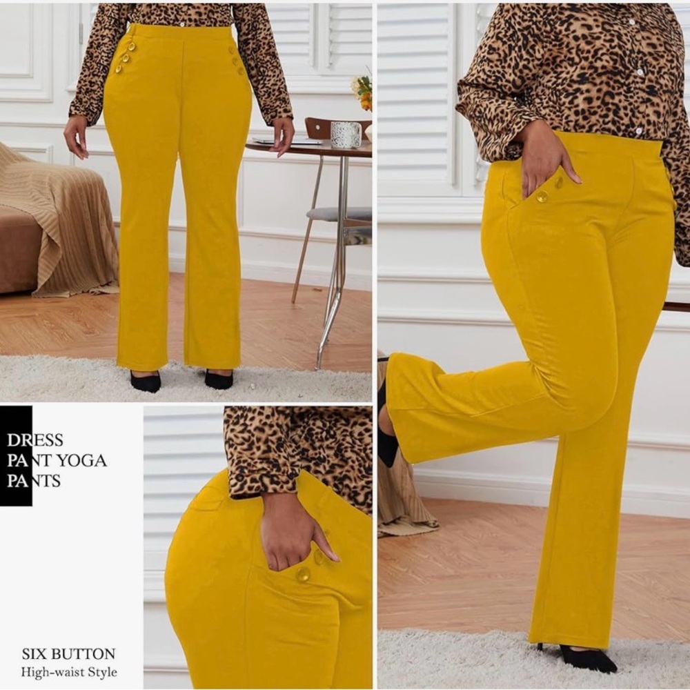Mustard High-Waist Trousers $34 at Amazon